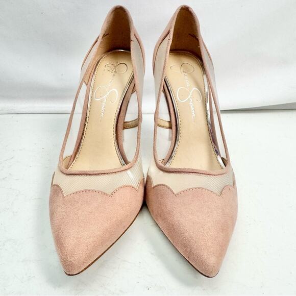 Jessica Simpson Blush Pink Scalloped Pescanta Pumps Stiletto Heels Size 7.5 - Picture 5 of 7